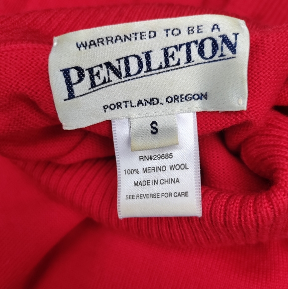Pendleton | 100% Merino Wool Red Turtleneck Size S - Picture 2 of 3